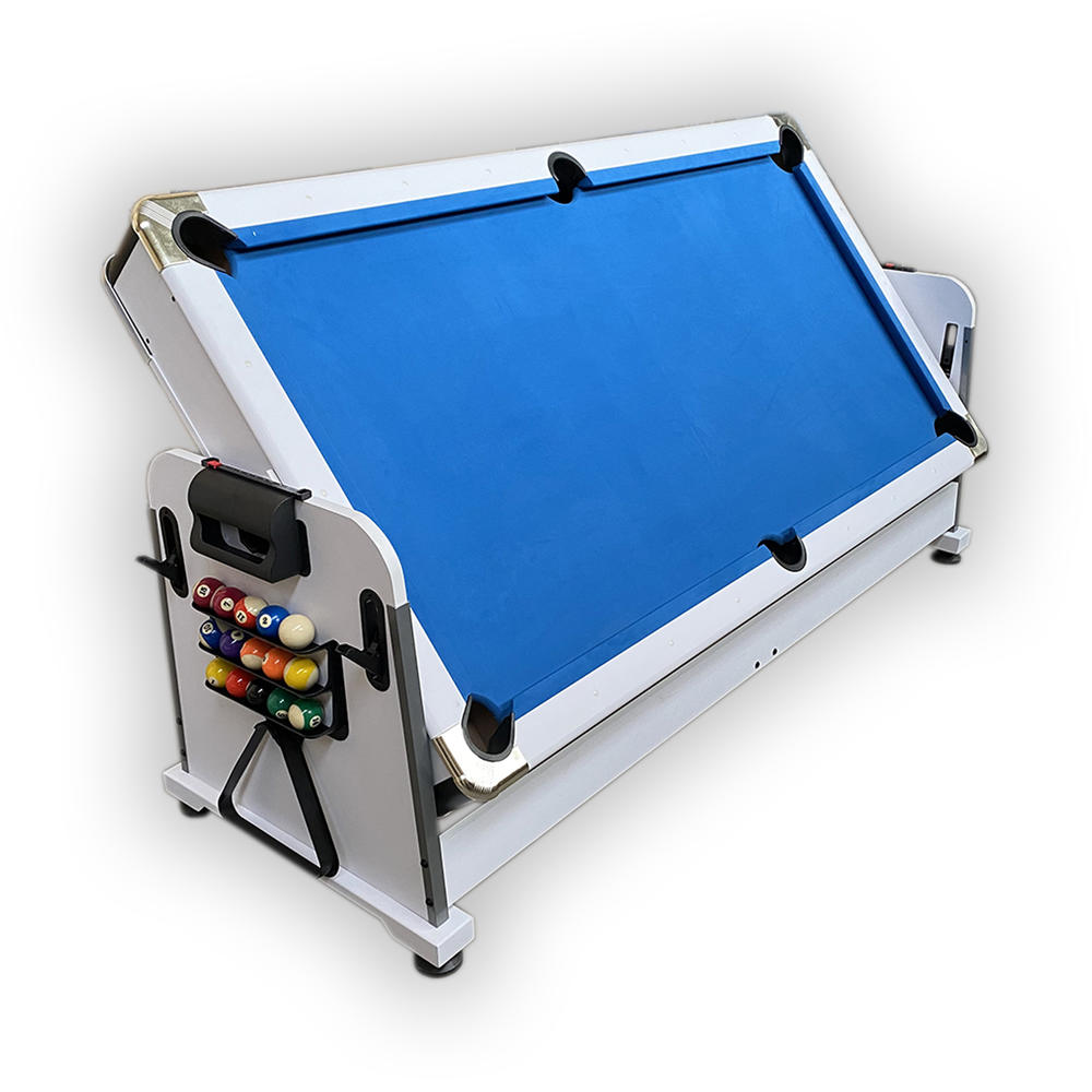 SIMBAUSA 7 FT Multi Games Pool Table Blue Air Hockey Table Tennis Table Top – Polar