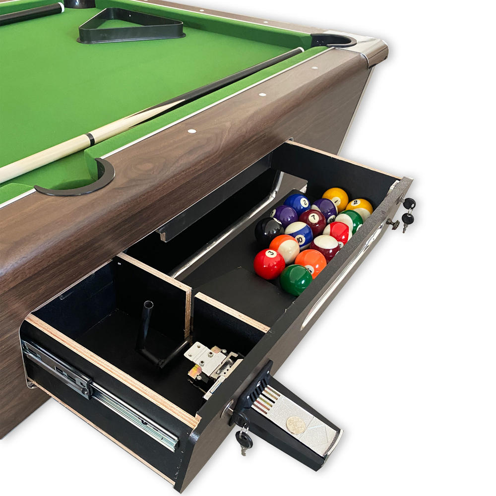 SIMBAUSA 7FT Coin Operated Pool Table green – Competition