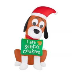 Home Holiday Accent 6 ft. LED Santa's Cookies Dog Inflatable Home Accents Holiday