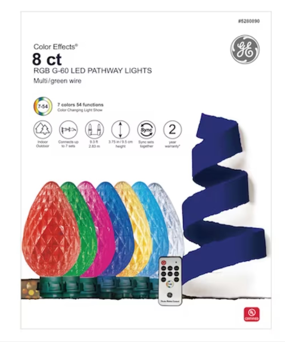 Photo 1 of GE Color Effects 8-Marker Color Changing Light Bulb Christmas Pathway Markers