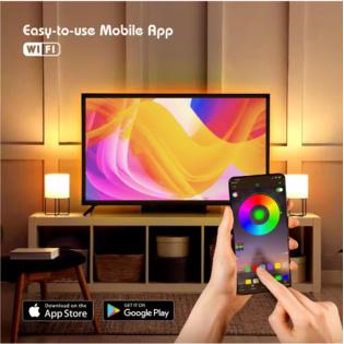 TZUMI Aura LED ColorKit Trio 75 Watt Equivalent A21 Dimmable Multi Color and LED Light Strip