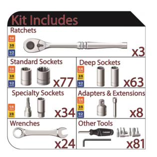 Mechanics Tool Set (290-Piece) Husky # H290MTS # 1005422393