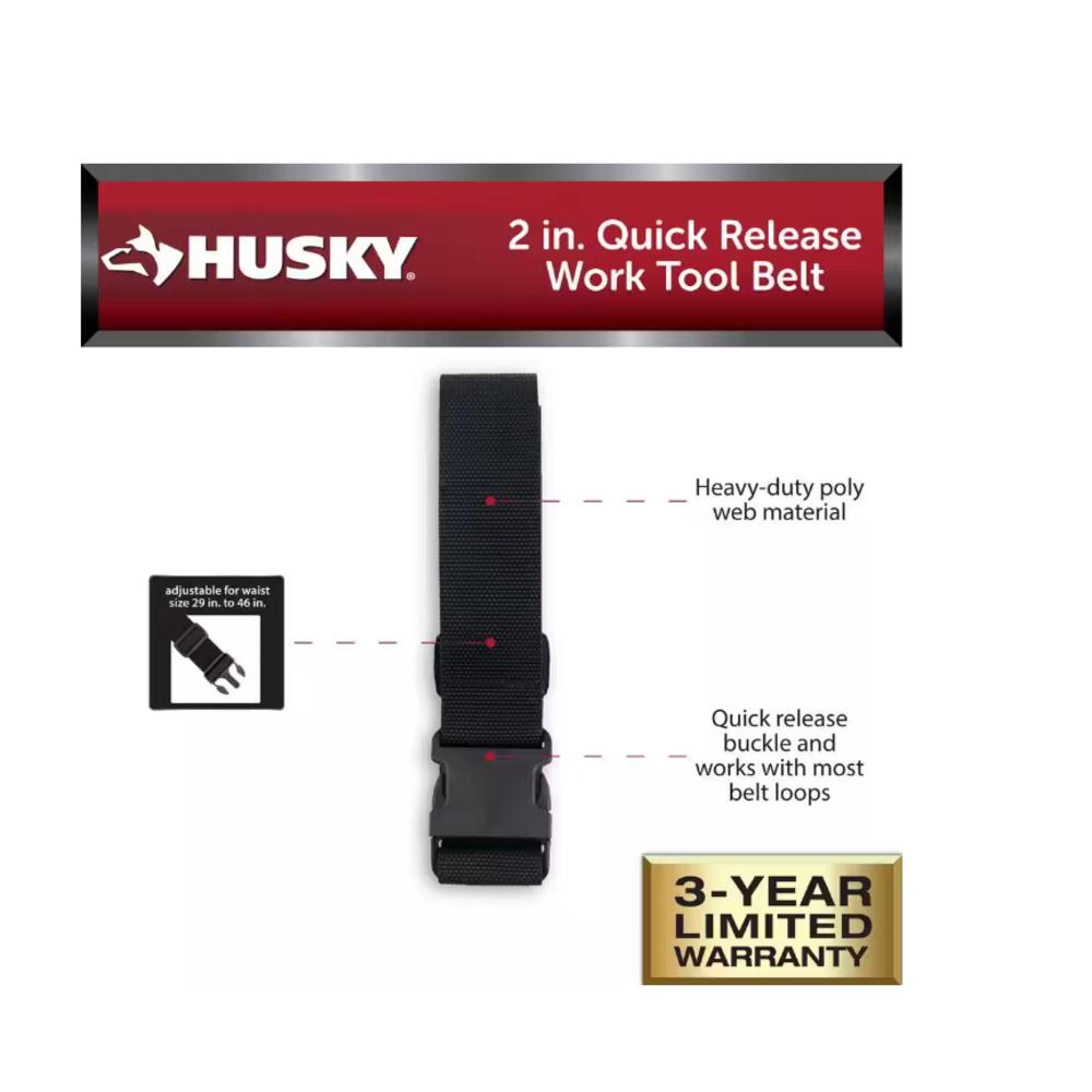 Husky 2 in. Quick Release Work Tool Belt Husky # HD335320 # 335320