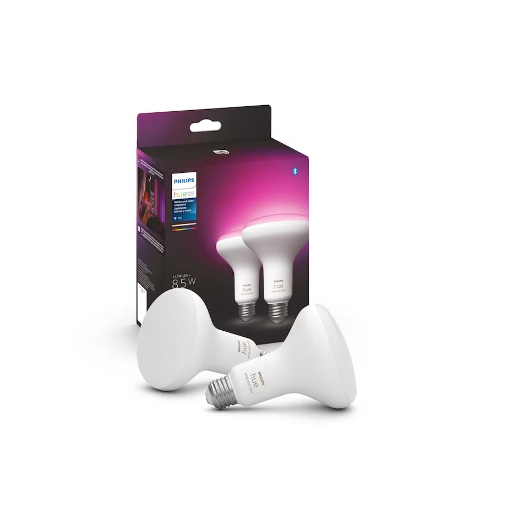 Philips Hue BR30 Color-changing E26 Dimmable Smart LED Light Bulb (2-Pack) Item #5213746 | Model #578096