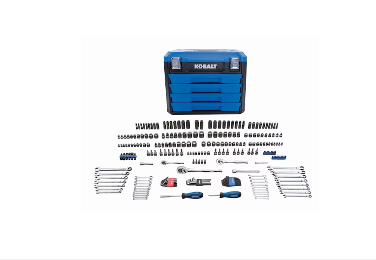 Kobalt 250-Piece Standard (SAE) and Metric Polished Chrome Mechanics Tool Set with Hard Case kobalt #81700 #2884731