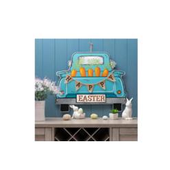 Gemmy 26"H Easter Metal Truck Yard Stake or Wall Decor or Standing Decor (KD, Three Functions)