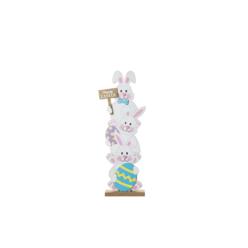 Glitzhome 30.75 in. H Wooden Easter Stacked Bunny Porch Decor # 2006700014 # 1007186044
