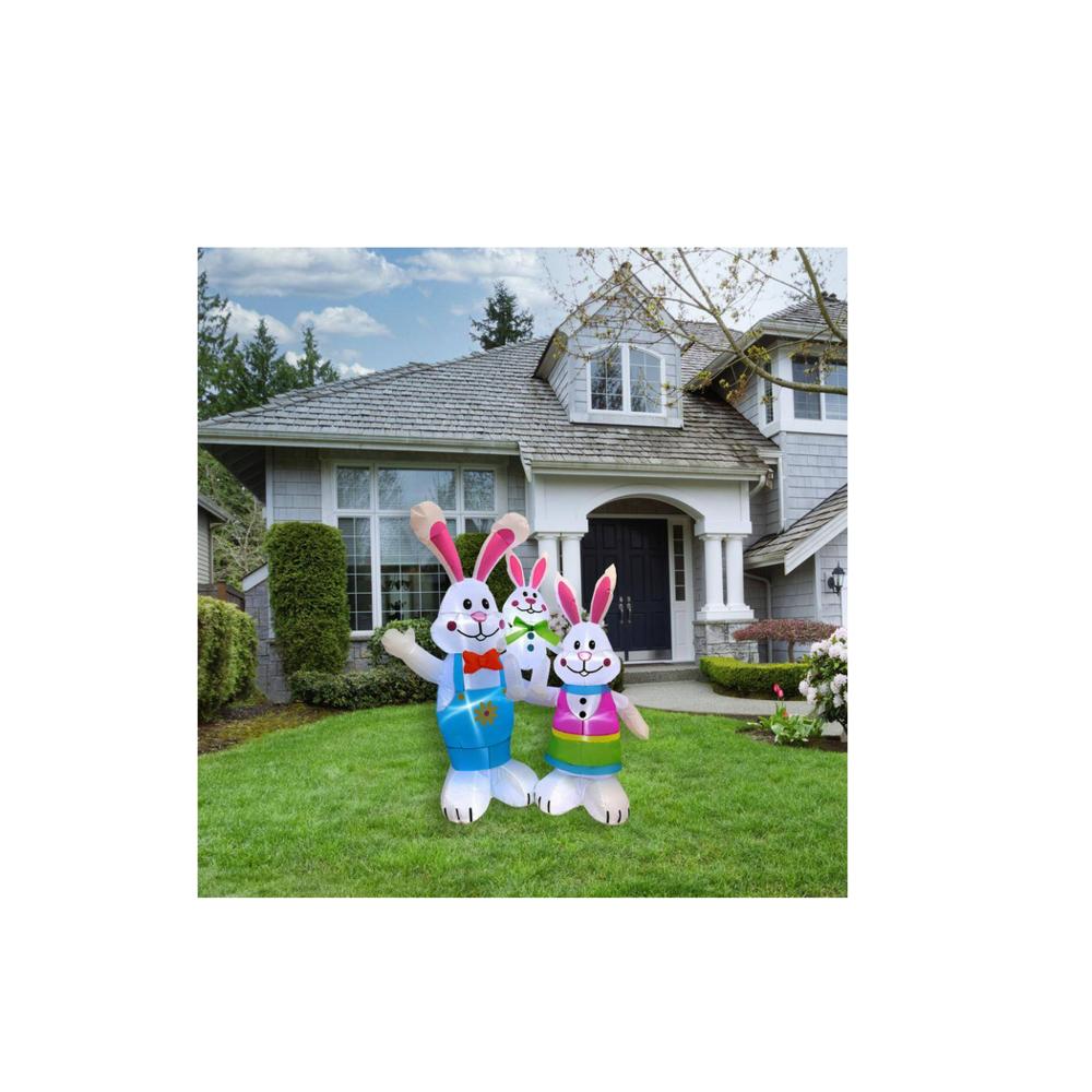 Gemmy 4 ft. Bunny Rabbit Family Blow Up with Lights