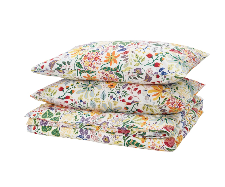 DUVETICA２点セット IKEA Duvet cover and pillowcase(s), multicolor/floral