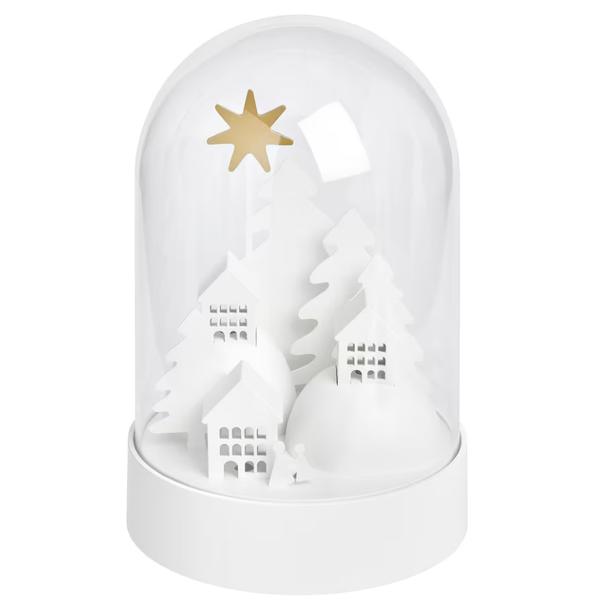 IKEA STRALA LED table decoration battery operated dome village white 7 1 8 805.824.76