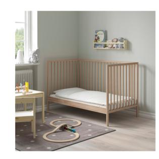 IKEA Crib, beech, 27 1/2x52 Designed in Sweden SNIGLAR