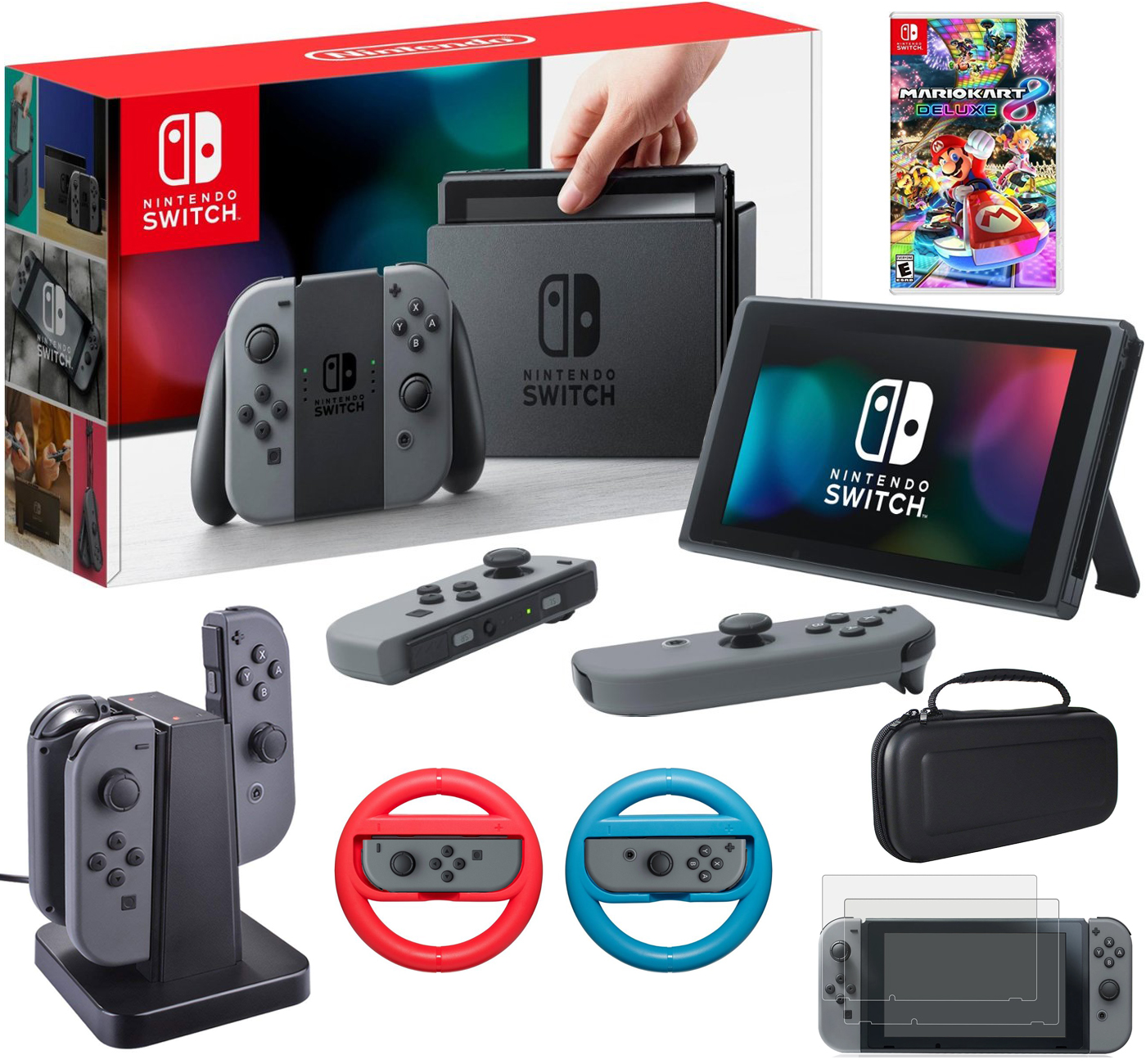 nintendo switch grey mario kart