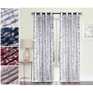Regal Home Collections Rhiannon Metallic Print Grommet Curtain 2