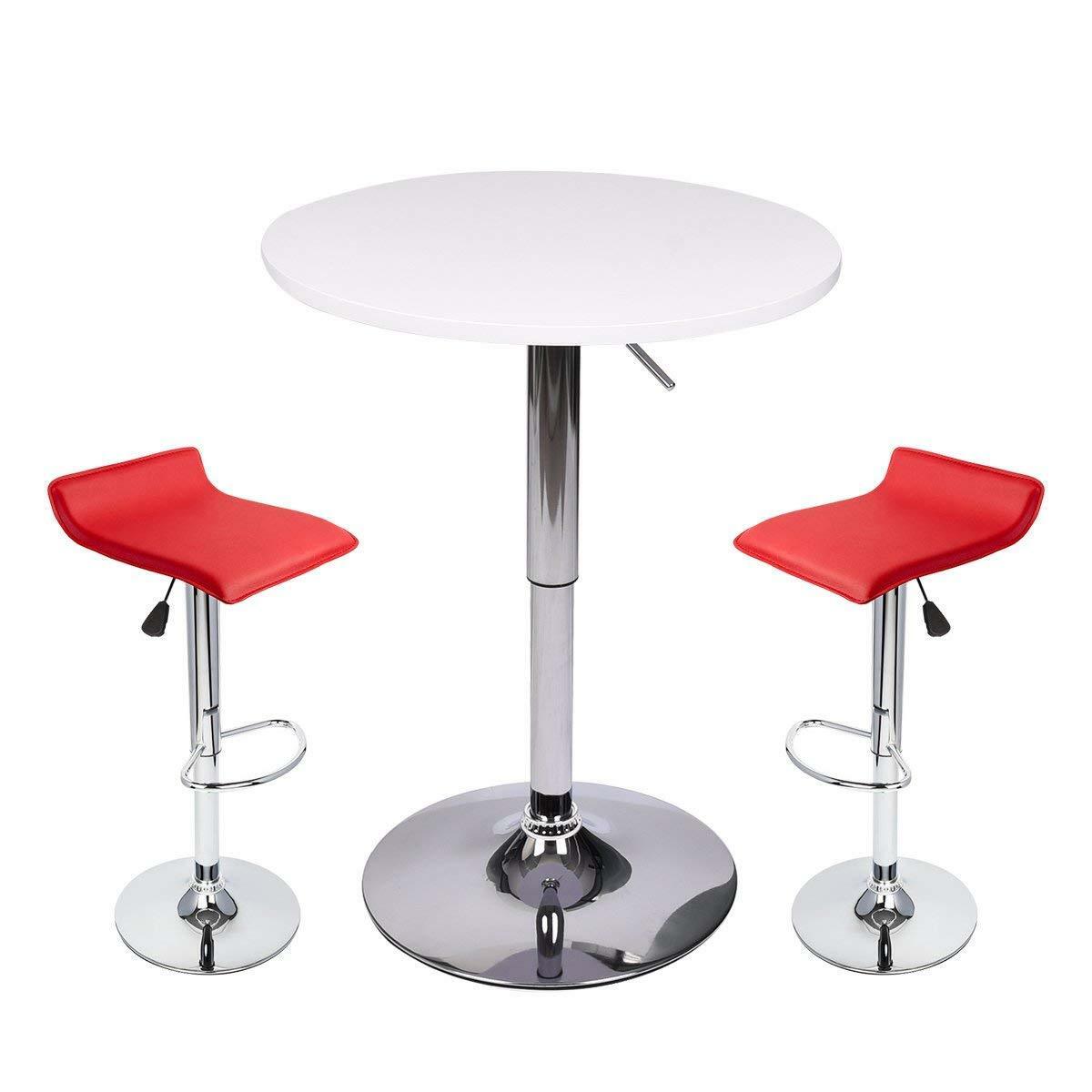 3 Piece Pub Table Set Bar Stool Counter Height Bistro Kitchen Dining Chair Round