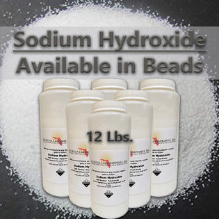 Florida Laboratories, Inc. Sodium Hydroxide, 12Lbs (Pounds), Beads, 99.9%  Pure Food Grade, Caustic Soda, Lye