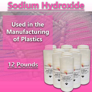 Florida Laboratories, Inc. Sodium Hydroxide, 12Lbs (Pounds), Beads, 99.9%  Pure Food Grade, Caustic Soda, Lye