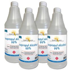 Florida Laboratories, Inc. Isopropyl Alcohol 99% - 1 Gallon - Pack of 4 Quarts