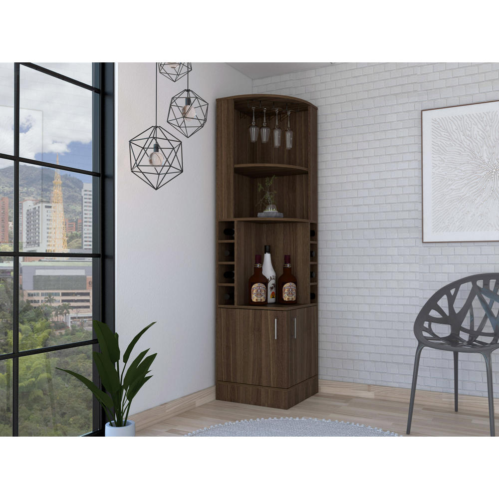 TUHOME Syrah Bar Cabinet Engineered Wood Bar Cabinets in  Brown