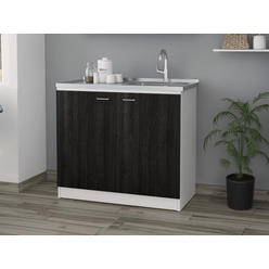 TUHOME Napoles Utility Sink with Cabinet