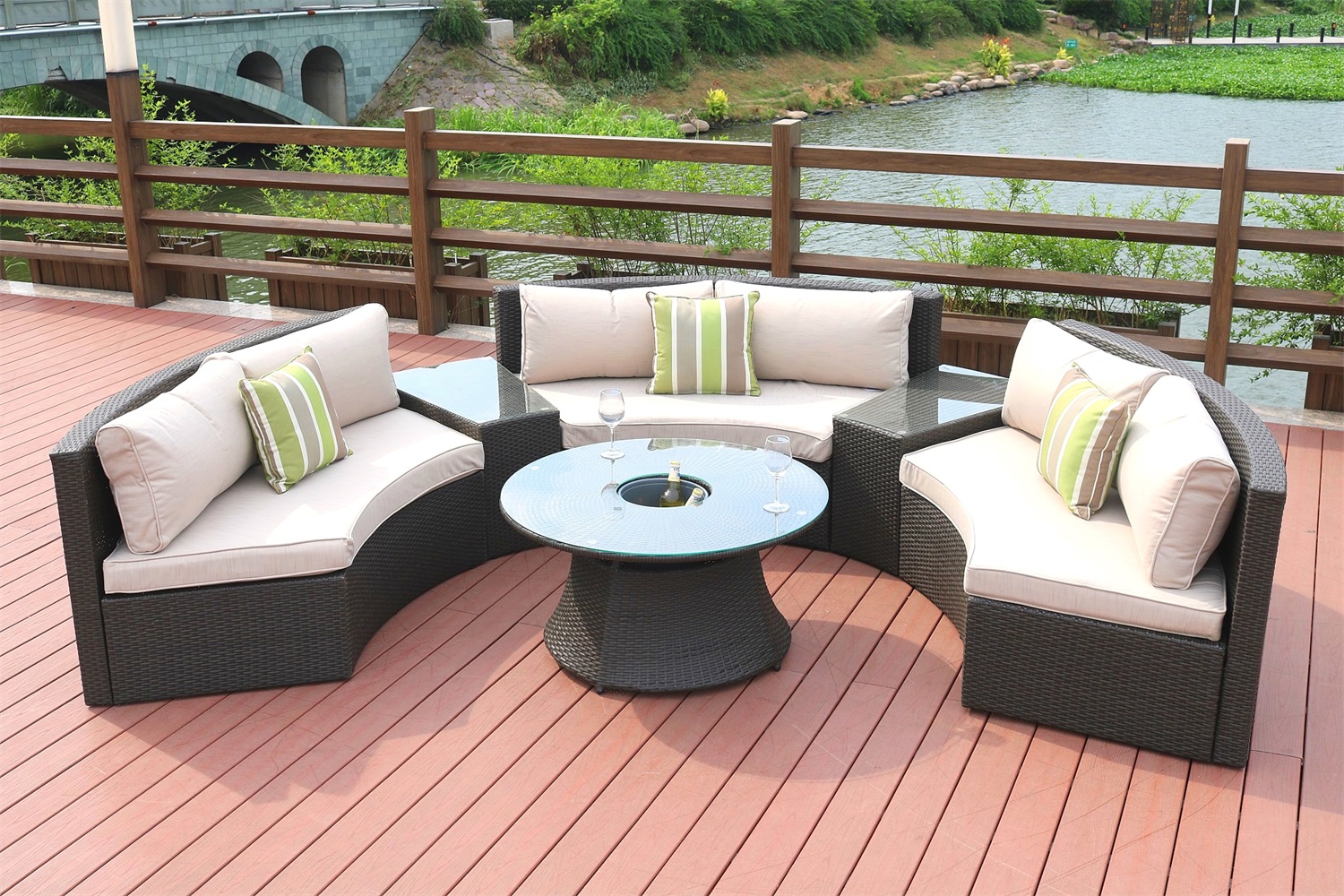 Half round outdoor discount sectional