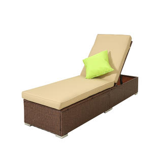 Moda Furnishings Md Sv007 Jasmine Brown Wicker Outdoor Patio Chaise Lounger Chairs