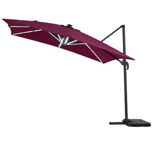 Moda Furnishings Md Our3003led Rd 10 Ft Patio Umbrella Outdoor Garden Table Umbrella With Led And Stand Red