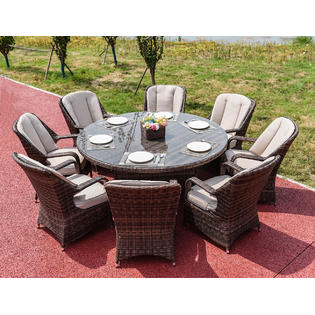 Round 9 piece dining set hot sale