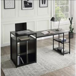Moda Furnishings Home Office Computer Desk with Storage Shelf ,CPU storage space and Printer Stand /Writing PC Table with Space Saving Design(Bal