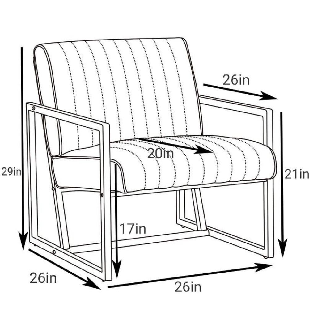 Moda Furnishing Modern Design High Quality PU Steel Armchair-BROWN