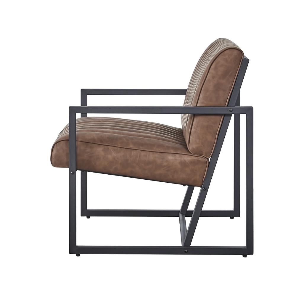 Moda Furnishing Modern Design High Quality PU Steel Armchair-BROWN