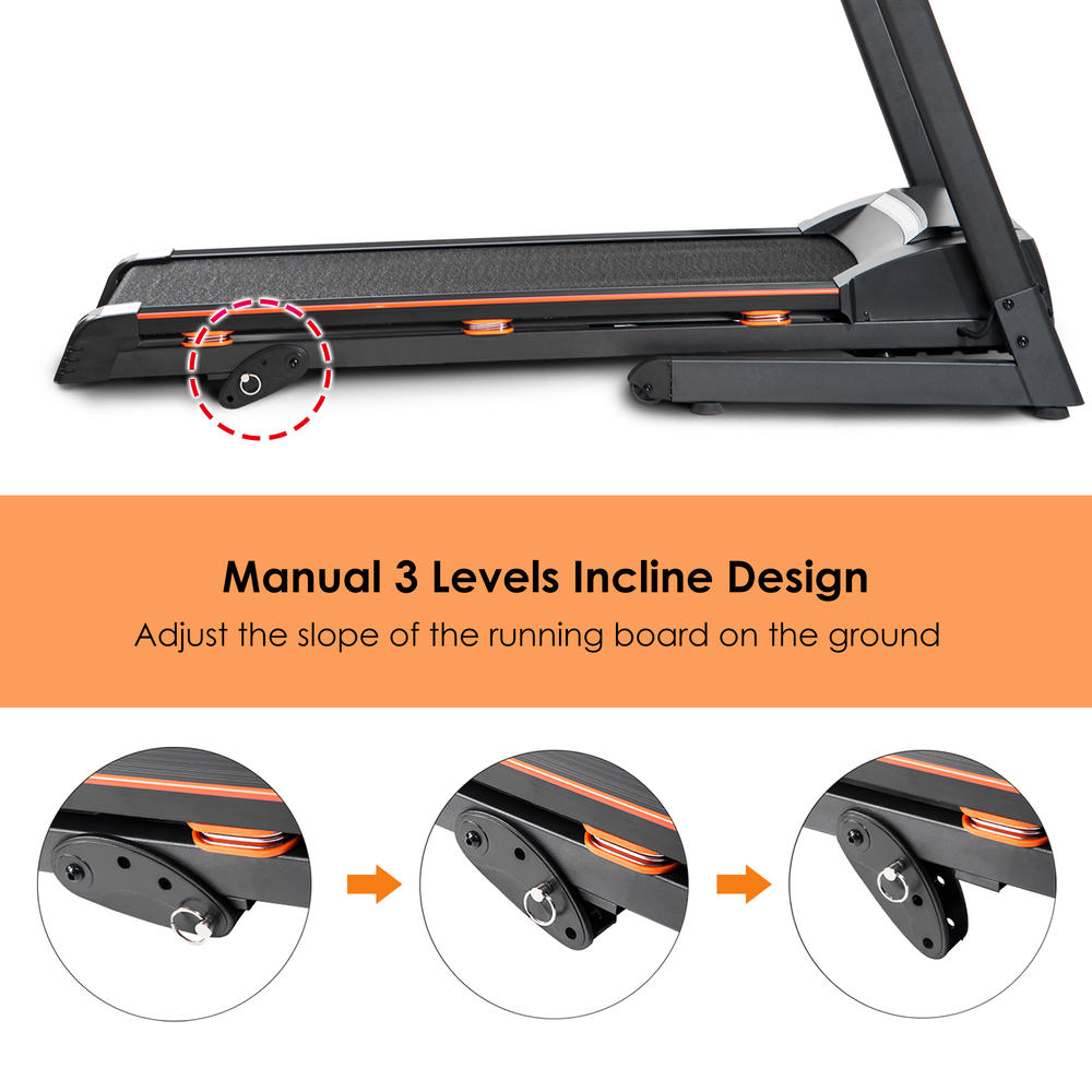 Moda Furnishings Folding Electric Treadmill Motorized Running Machine with Manual Incline and Hydraulic Rod Mechanism