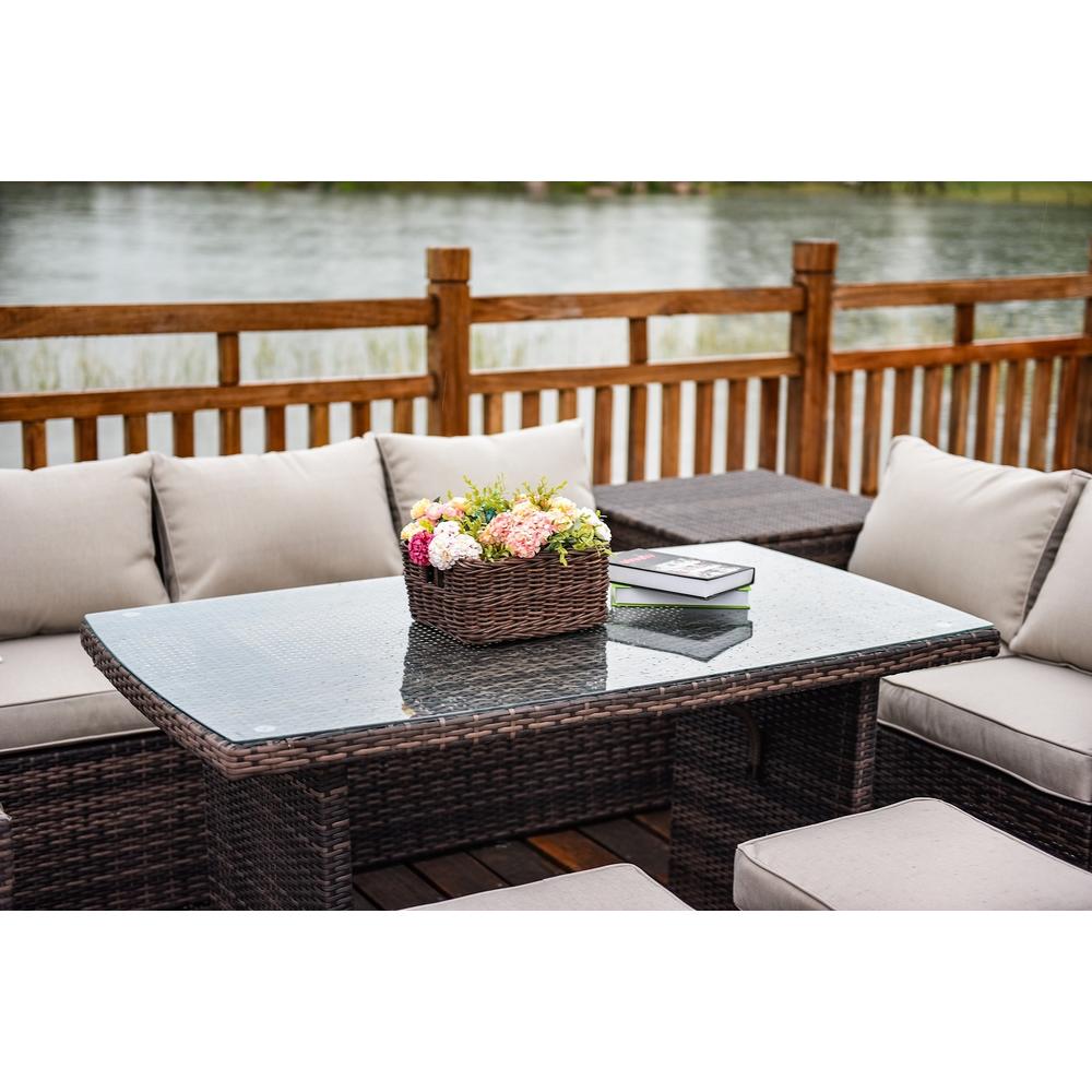 Moda Furnishings 7Piece Outdoor Sofa Set Wicker Patio Sectional Furniture