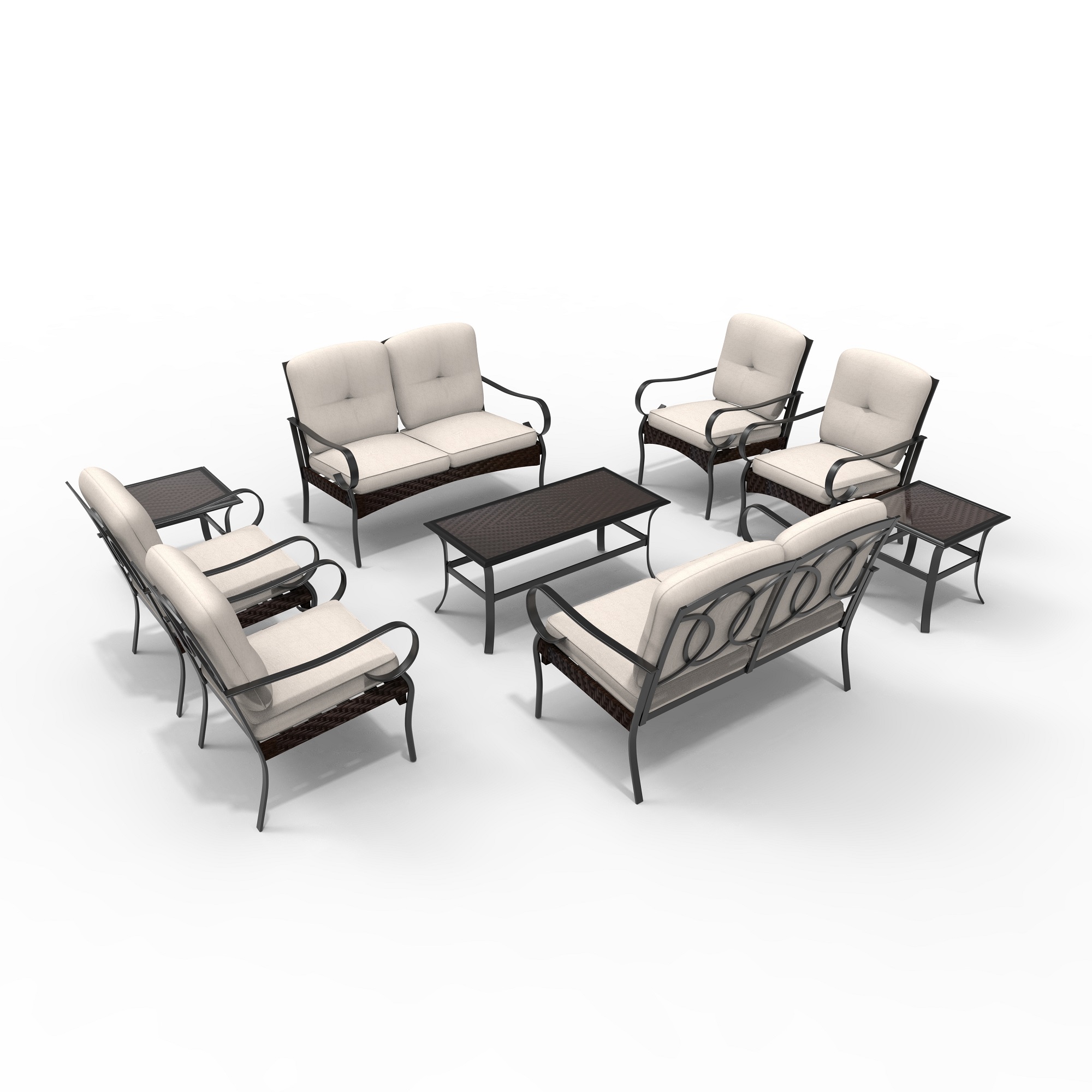 Moda Furnishings Patio Conversation Sofa Set