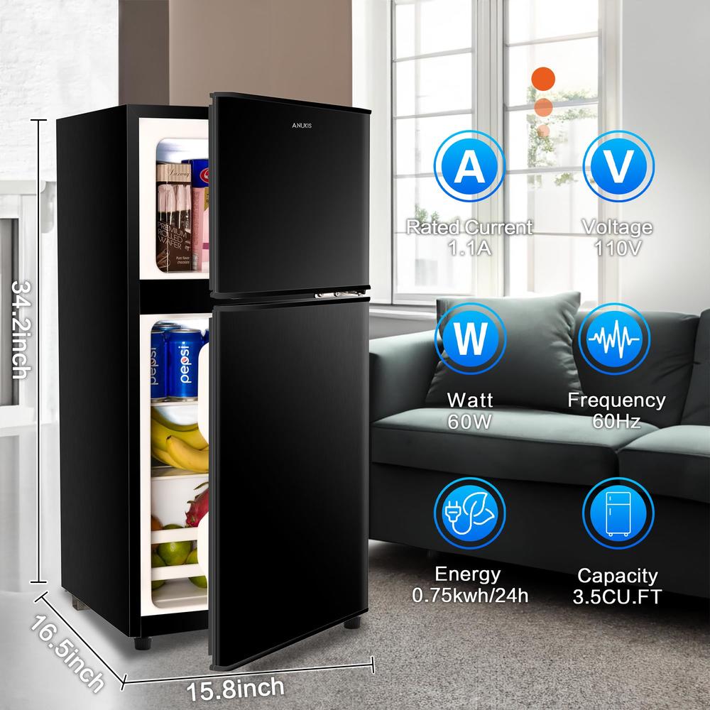 Moda Furnishings 3.2 Cu Ft. Mini Fridge With Freezer, Compact ...