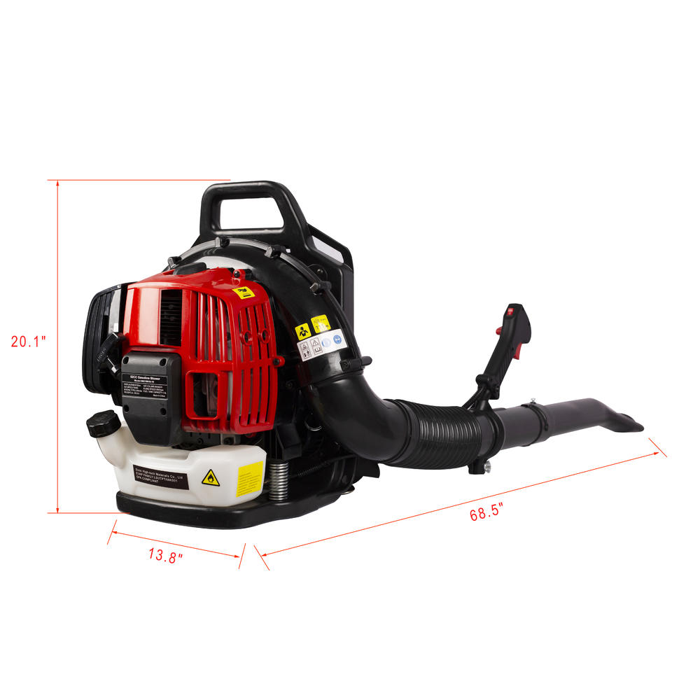 Moda Furnishings 52CC 2-Cycle Gas Backpack Leaf Blower with Extention Tube, 248-MPH