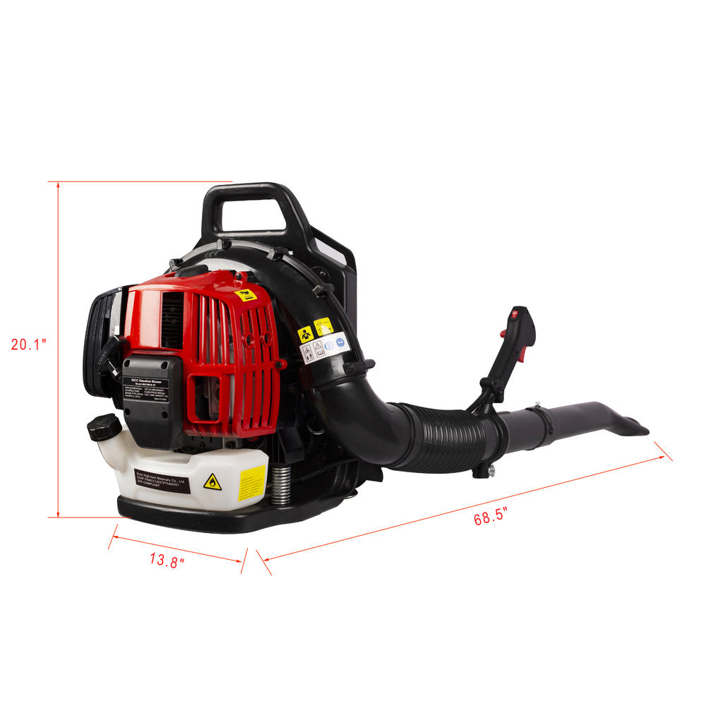 Moda Furnishings 52CC 2Cycle Gas Backpack Leaf Blower with Extention