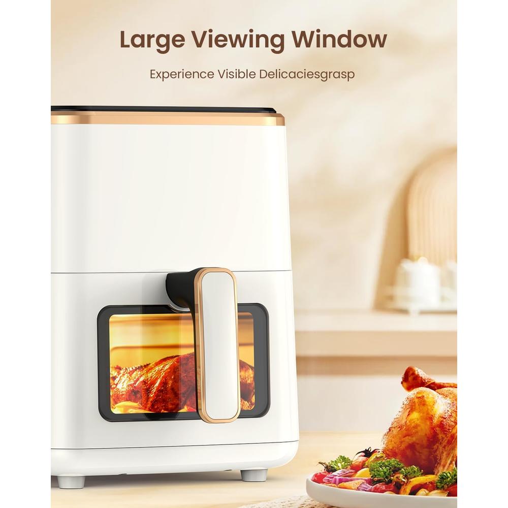 Moda Furnishings 5.3Qt Air Fryer with Viewing Window, 7 Custom Presets