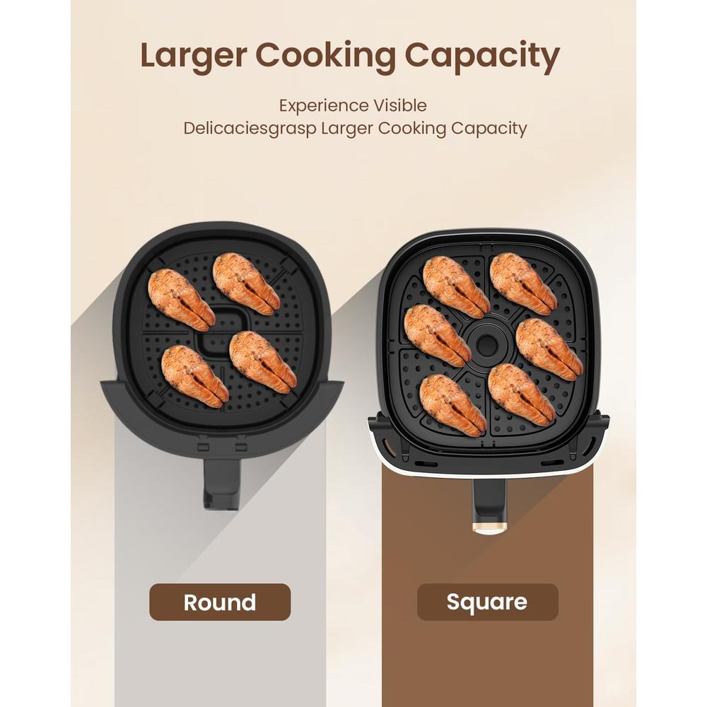 Moda Furnishings 5.3Qt Air Fryer with Viewing Window, 7 Custom Presets