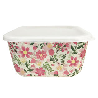 Tabletops Unlimited Smart Planet Bamboo Lid Floral Glass Food Storage  Container, 1 ct - Kroger