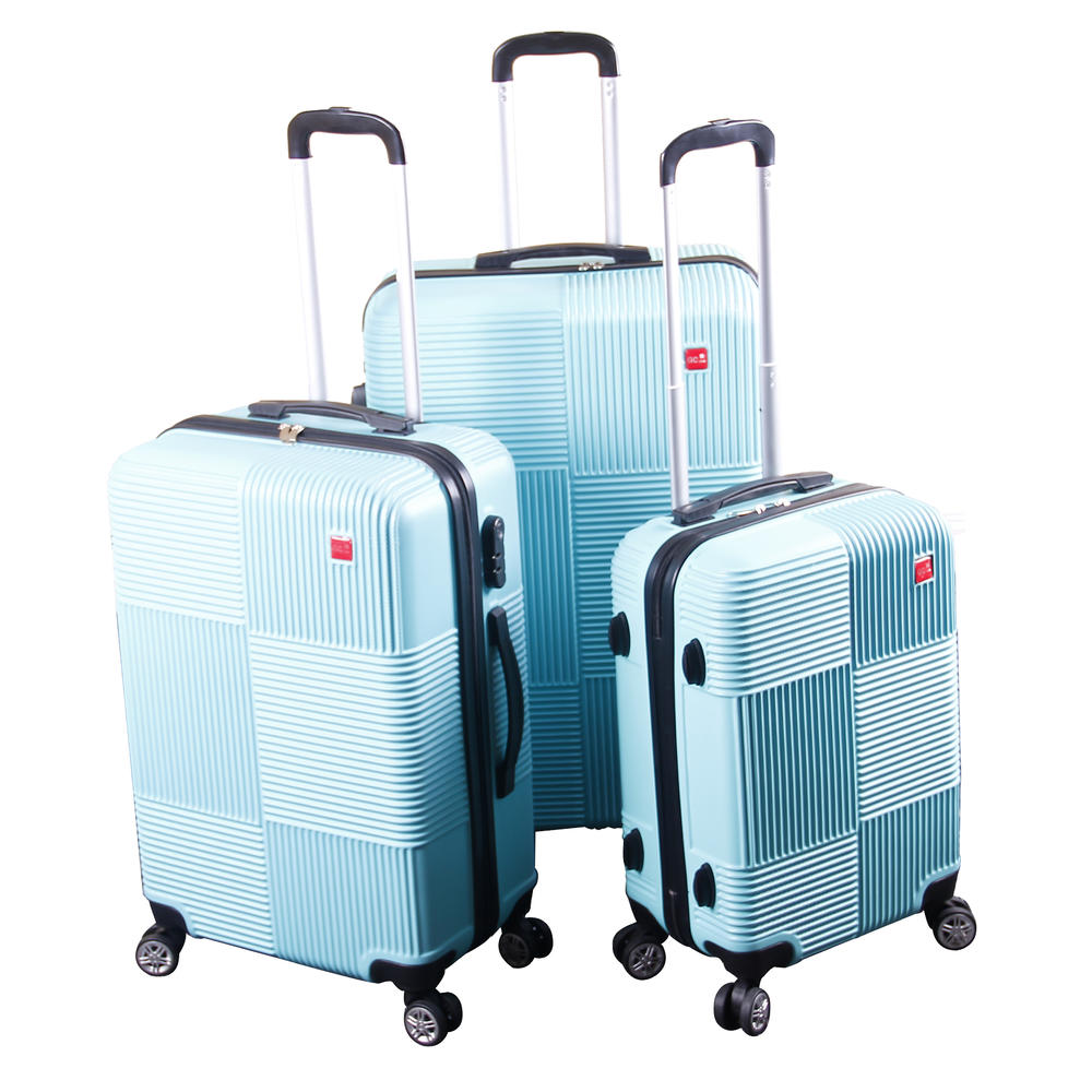 BL 3-Piece ABS Luggage Set Hard Suitcase Spinner Set Travel Bag Trolley Wheels Coded Lock