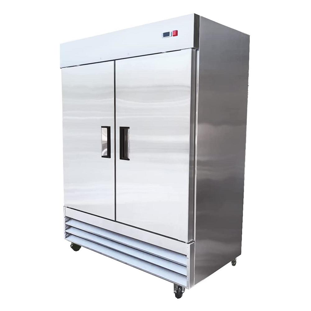 Cooler Depot 54 in. W 47 cu. ft. Frost-free Two Door Commercial Reach In Upright Freezer in Stainless Steel