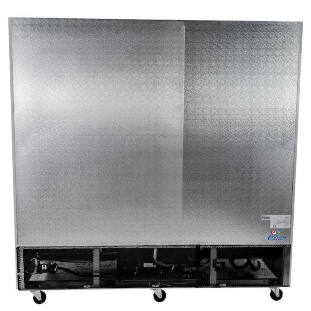 Cooler Depot 81 in. W 72 cu. ft. Auto Defrost 3-Door Commercial Upright Reach-In Freezer in Stainless Steel