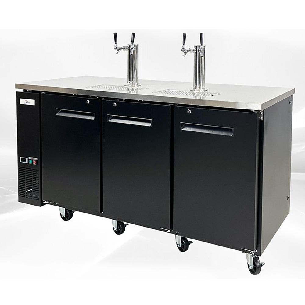 Cooler Depot Four Taps Dual Taps Per Tower Three 1/2 in. Barrel Keg Dispenser Kegerator with Two Towers