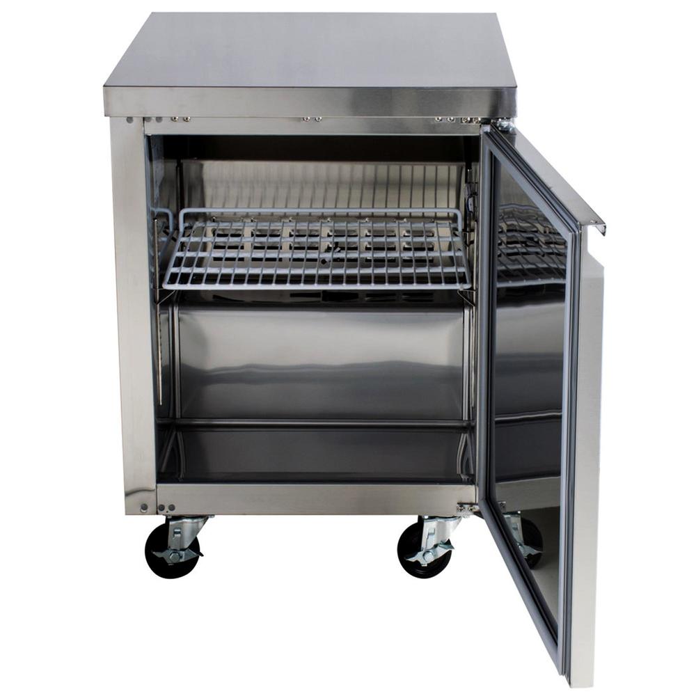 Cooler Depot 6 cu. ft. 27 in Commercial Under Counter Upright Freezer in Stainless Steel