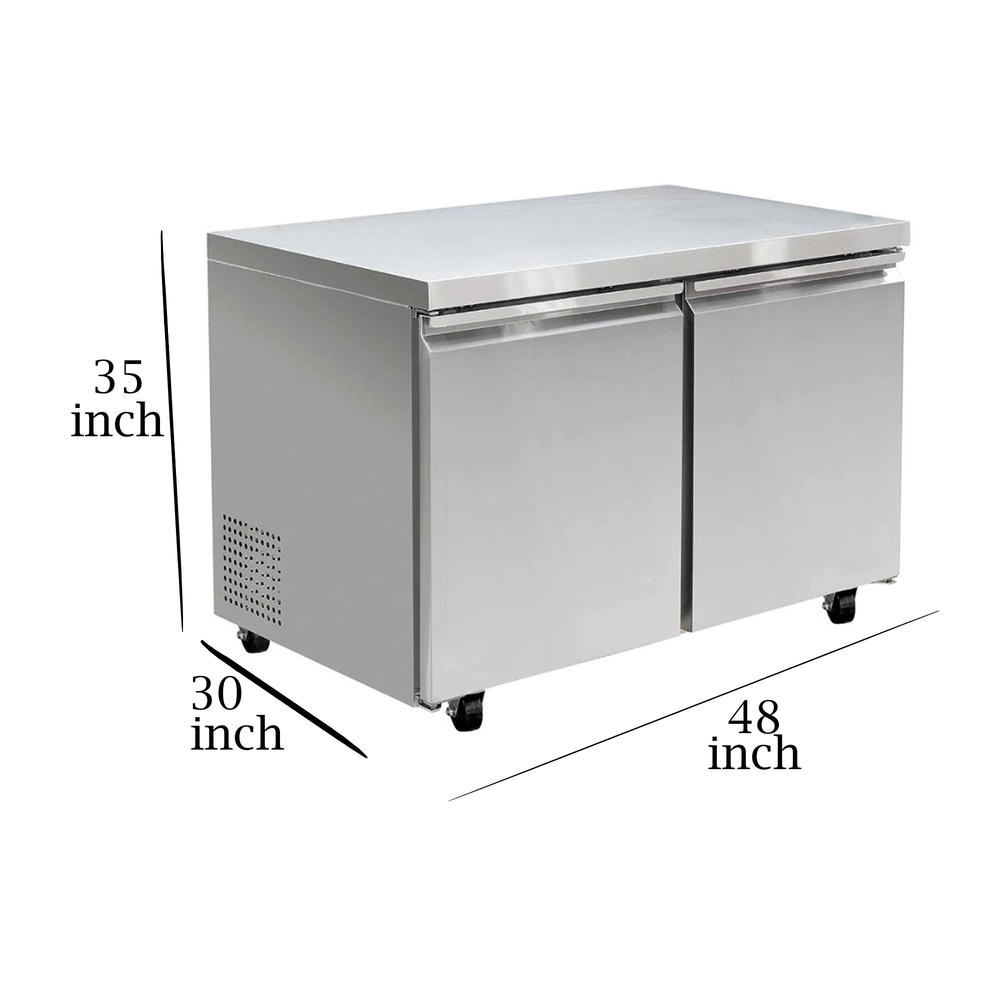 Cooler Depot 48 in. W 12 cu. ft. Auto/Cycle Defrost Commercial Undercounter Upright Freezer in Stainless