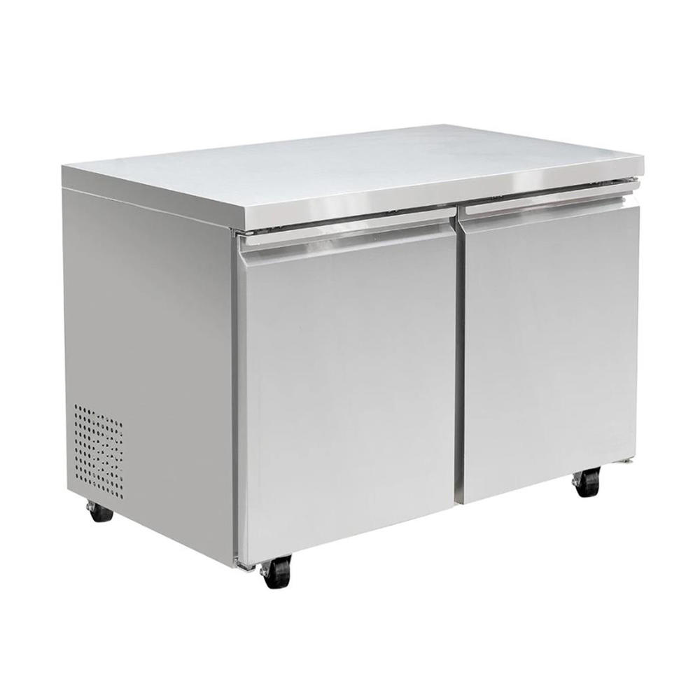 Cooler Depot 48 in. W 12 cu. ft. Auto/Cycle Defrost Commercial Undercounter Upright Freezer in Stainless