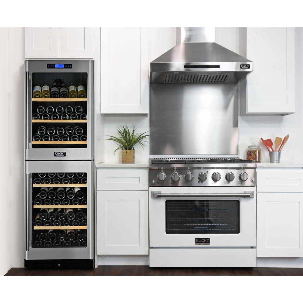 KUCHT Professional 36 in. 5.2 cu. ft. Natural Gas Range with Sealed Burners and Convection Oven with White Oven Door