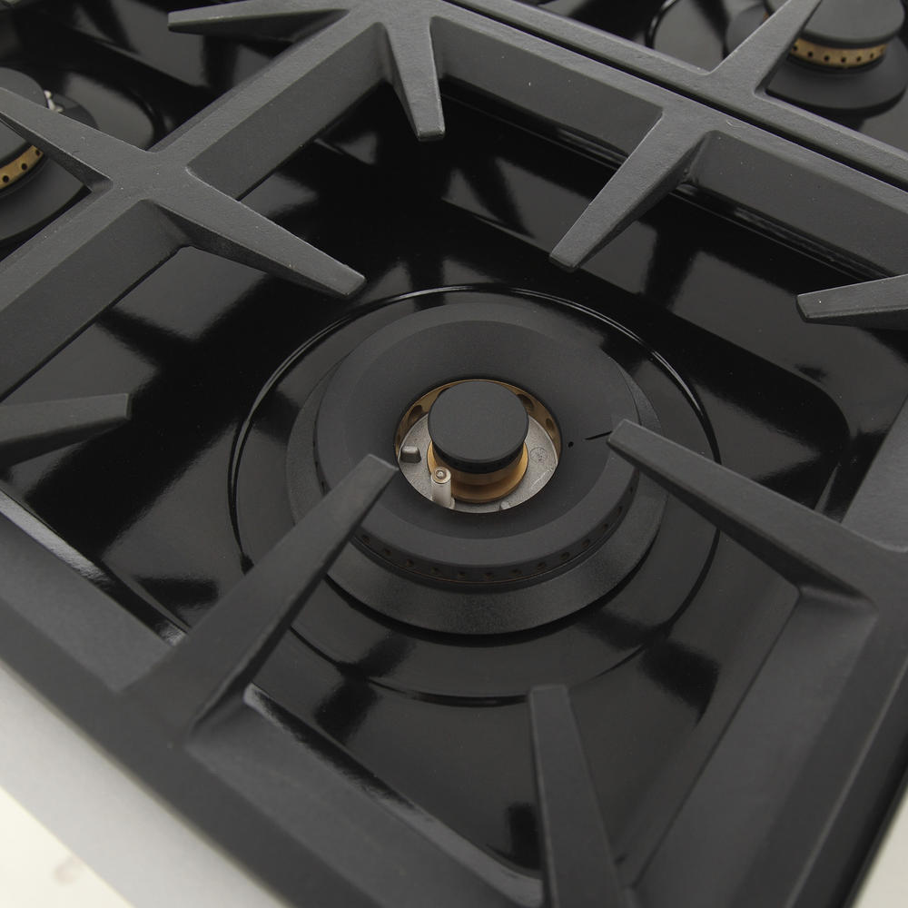 KUCHT Professional 36 in.Natural Gas Range Top with Sealed Burners in Stainless Steel with Classic Silver Knobs