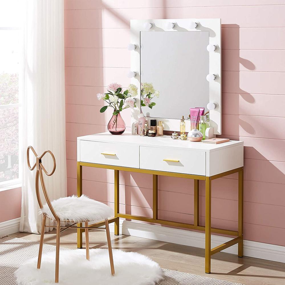 Tribesigns Makeup Vanity Dressing Table with 9 Lights and 2 Drawers