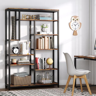 TribeSigns Tribesigns Bookshelf, 9Open Shelf Industrial Etagere Bookcase